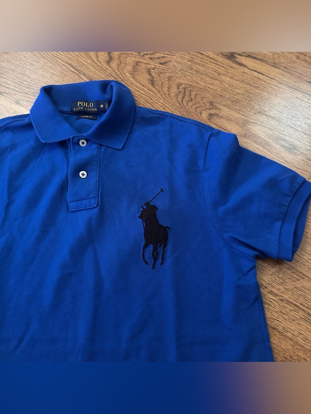Ralph Lauren Men’s Royal Blue Polo Black Pony short sleeve custom fit medium - Picture 2 of 11